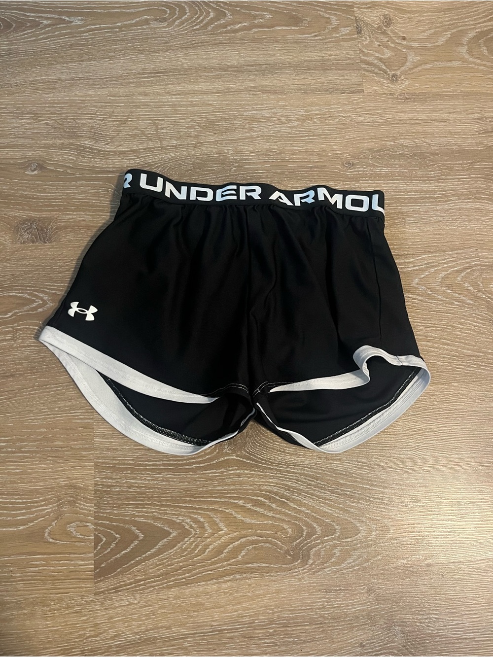 Under Armour Black Workout Shorts with White Logo